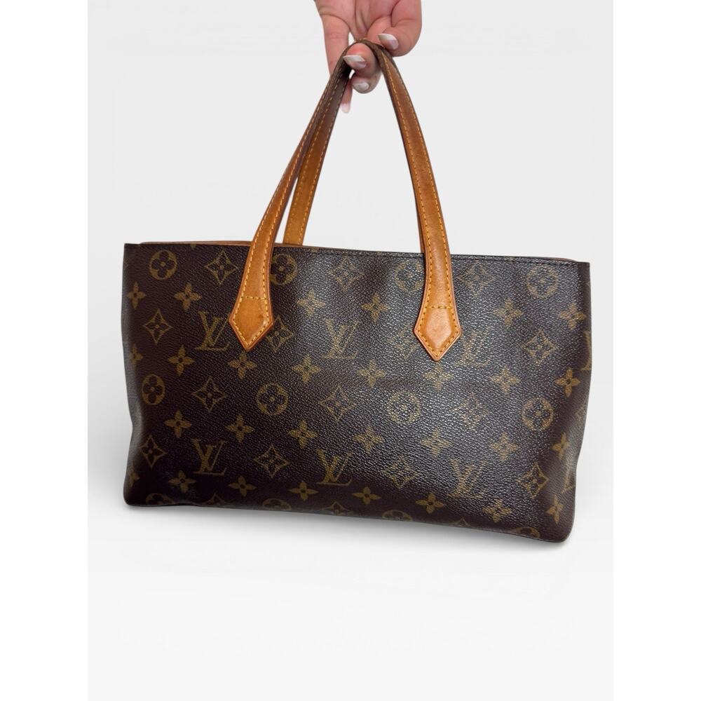 Vtg Louis Vuitton Wilshire PM Monogram Canvas Tote Bag Brown Y2K Preowned - Picture 6 of 16